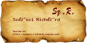 Szászi Richárd névjegykártya